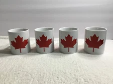  Canadian Maple Leaf Flag Coffee mugs 12oz Set of 4 Imperfect (See pictures)