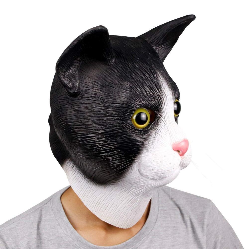 Angry Cat Head Mask MeowStar Human Animal Big Face CatDemon Head Cover  BallParty