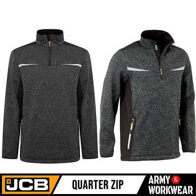 JCB Veste Sweatshirt Polaire 1/4 Zip Col Tunnel Softshell Poches Gris - Photo 1/4