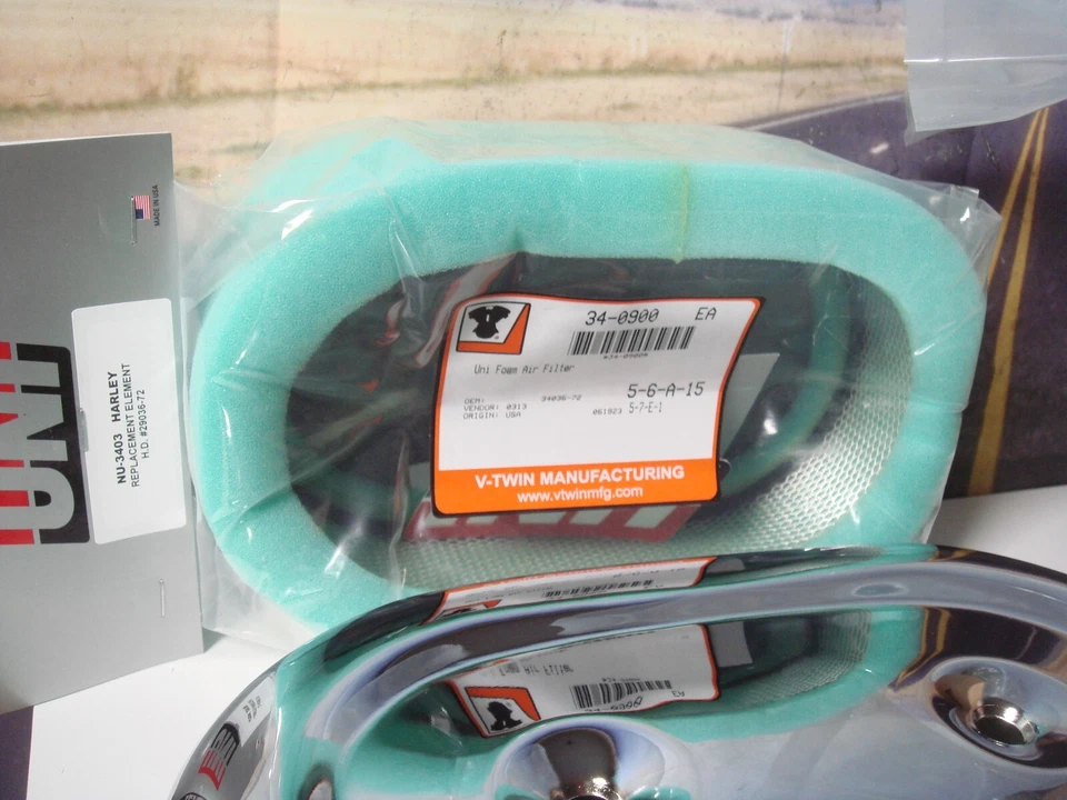 Kit de purificador de aire Harley FX FL XL cromo ovalado Bendix Keihin Carb V-Twin 34-0924 Y2 Foto 3 de 4