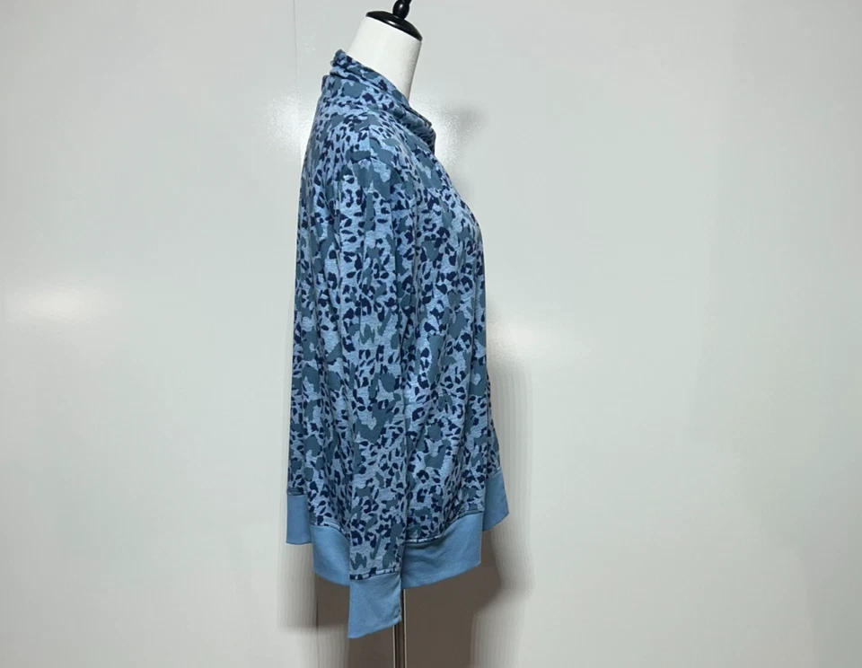 Женский кардиган Cuddl Duds размер XL синий анималистический принт на одной пуговице с отверстиями для пальцев свитер - Изображение 3 из 4