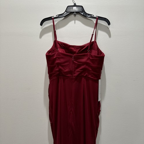Azazie Teams Bridesmaid Dress Sz A10 Burgundy Sheer Lined Formal NWT - Picture 7 of 15