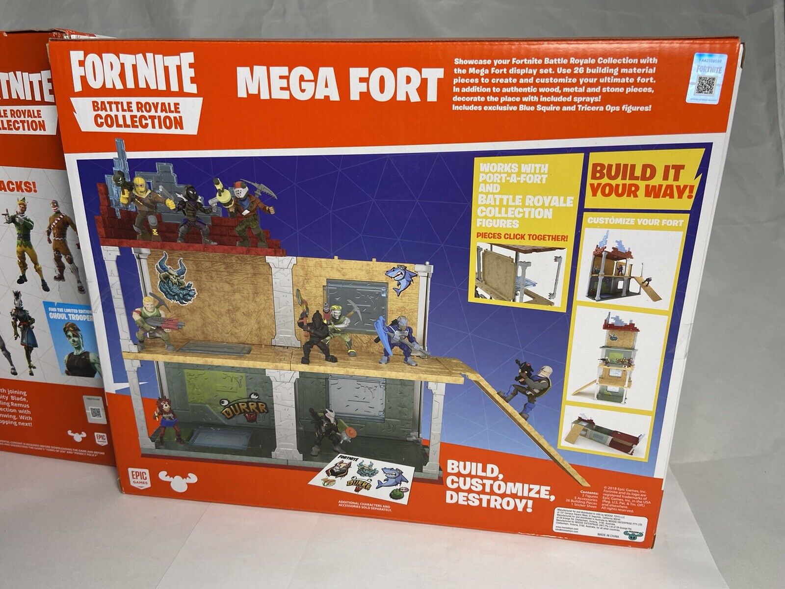 Fortnite Battle Royale Mega Fort Playset, with 2 Exclusive Mini Figures:  Blue Squire & Tricera Ops