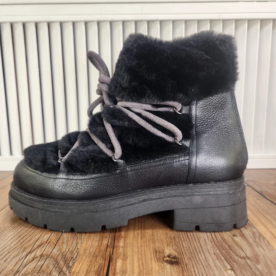Free People Polar Queen Faux Fur Boots Women Sz 9 EU 39.5 Black Designer Fashion - Image 3 of 4