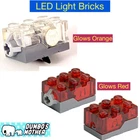 Lego Light Brick LED Electric 2x3x1 1/3 Christmas House Red=NEW Orange = Used