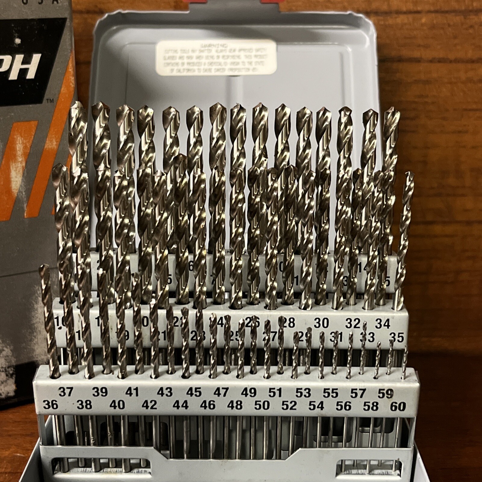 Triumph Drill 60 Piece Industrial Grade Drill Bit Set New Old Stock Set