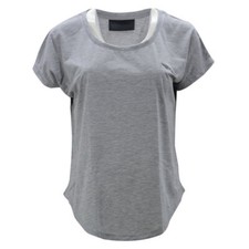 BAA 16 Womens Oversized T Shirt Plain Cami Stretchy Vest Gym Workout Blouse Grey