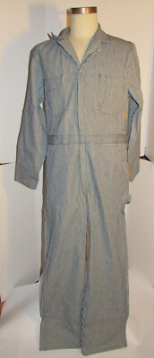 VINTAGE MEN'S WRANGLER BLUE BELL HICKORY STRIPE DENIM VINTAGE MEN'S WRANGLER BLUE BELL HICKORY STRIPE DENIM
