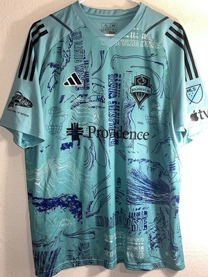 Men XL Adidas Seattle Sounders 2023 One Planet MLS Soccer Jersey Limited Edition