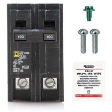 Genuine Square D HOM2100 Circuit Breaker Kit Bundle (1 Pack), 100 Amp (100A) ...