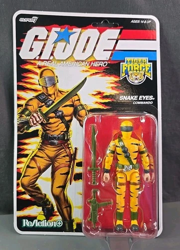 Super 7 Reaction GI Joe TIGER FORCE SNAKE EYES O Ring Commando Target NEW