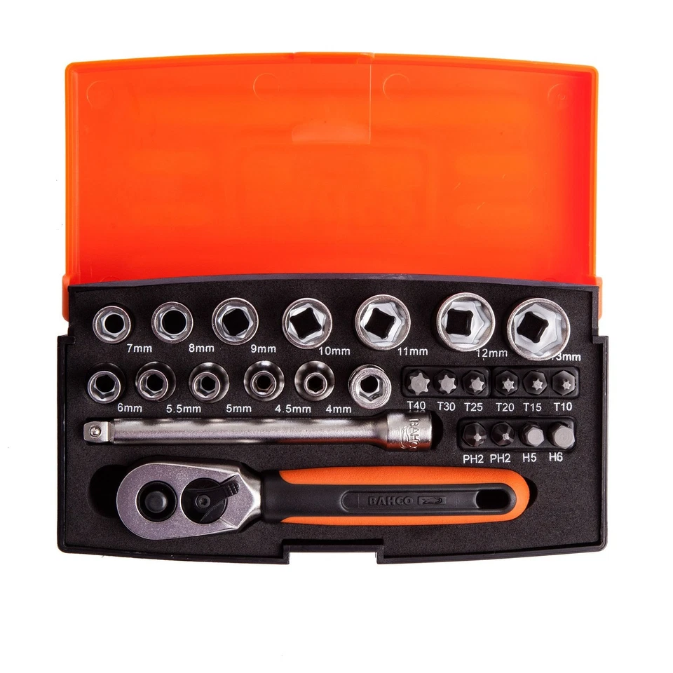Bahco Métrico 0.6cm Cuadrado Drive Poco Y Enchufe Juego 25 Pieza En Estuche SL25 - Imagen 2 de 4
