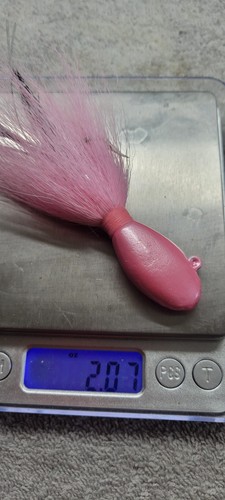 Pink buck tail jigs With Mustad Saltwater 5/0 Hook With Mylar. - Picture 1 of 2