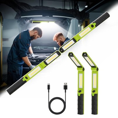2 PCS Work Light Magnetic,2600ML LED Mechanic Lights, Rechargeable Light, Und...