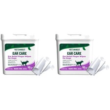 Natural Ear Cleaning Wipes for Dogs, 2-Pack
