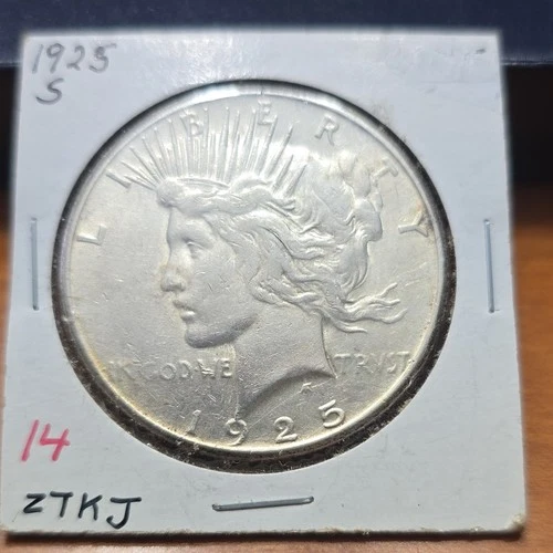 1925 $1 Peace Dollar S Mint Mark Business Strike Silver Coin San Francisco