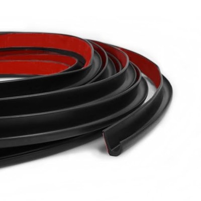 RV J-Shape Rain Gutter Rubber Drip Rail 40Ft, 1/2 Inch RV Trim Molding, Black