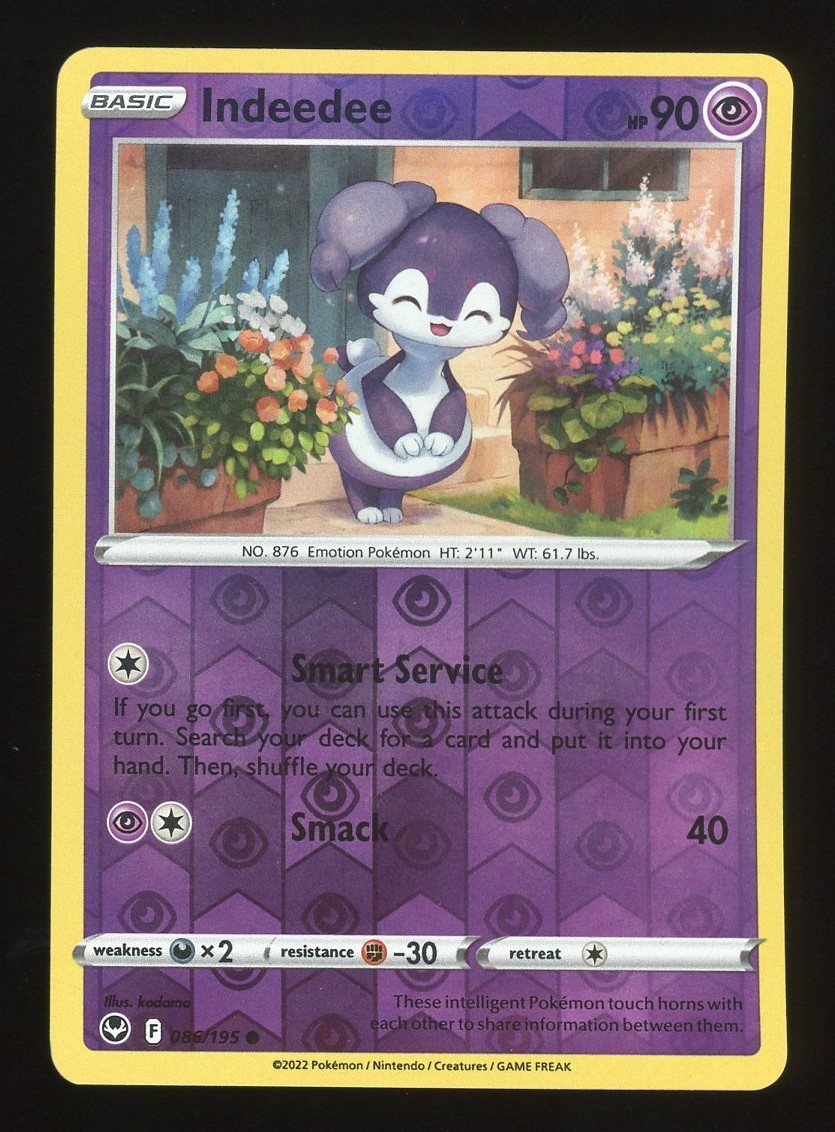 Indeedee Reverse Holo Common SWSH12: Silver Tempest 086/195 NM 2022