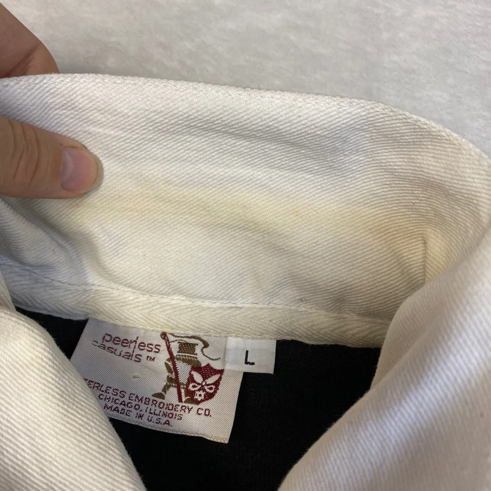 Camisa de Rugby Informal Peerless De Colección Para Hombres L Manga Larga Negra Amarilla Rayas Foto 4 de 4