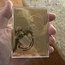 2000 Gold Collectibles Hank AAron Homerun King Game Used Bat 23kt Card.