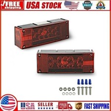Left Right Led Waterproof Red Trailer Boat Rectangle Stud Stop Turn Tail Lights
