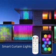 Smart RGB Pixel Curtain Lights APP DIY Pattern Music Sync Timer