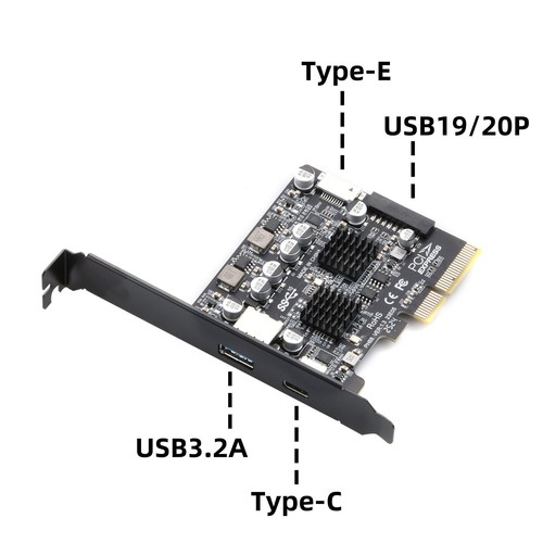 PCIe to USB 3.2 Gen2 Adapter 10 Gbps Expansion Card With Dual 2.2A Ports - Afbeelding 7 van 10