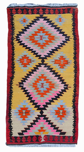 Antique Rug, 4x7 rug, Geometric rug, colorful rug, Runner rug, Kitchen rug