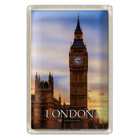 Blechschild StäDte London Elizabeth Tower Big Ben 18X12Cm