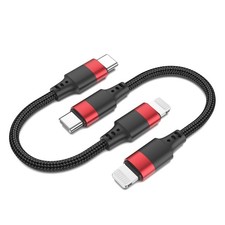 6 Inch Type C To Lightning Cable Braided Short For iPhone Cord 0.5Ft