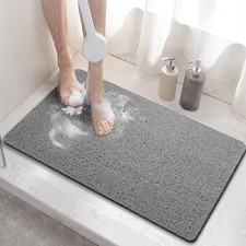 Non Slip Shower Mat 24x16 Inch Bath Tub Mat with Drain Holes Soft PVC Loofah