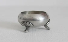 Carsu Pewter Salt Cellar Bolivia 3 Paw Feet Industrial Boliviana Ltda 2 /4" tall
