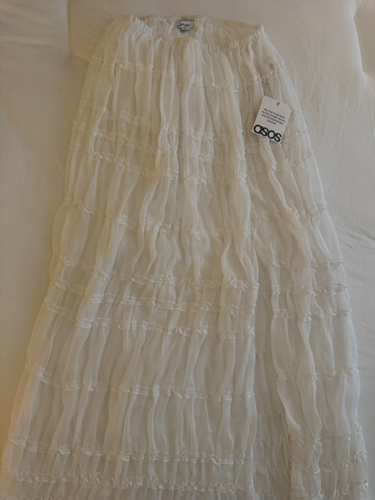 Miss Selfridge beach sheer shirred maxi skirt in cream