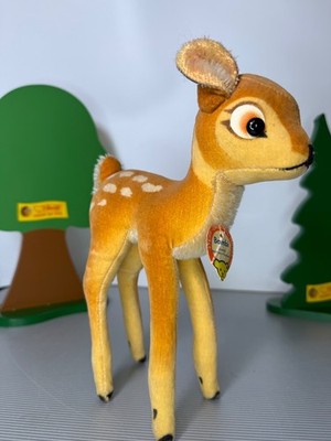 Steiff 7422,00  süßes Bambi Reh 22cm stehend Samt hellbraun TOP