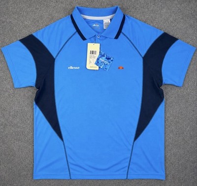 Ellesse Pellegrino Aerocool Polo Shirt Men s XL Blue Navy Colorblock NWT