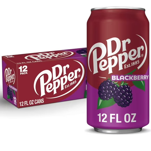 Dr Pepper Blackberry Soda Pop 12 fl oz 12 pack cans - Free Shipping
