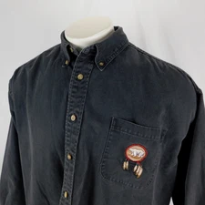 VTG Natural Wonders Men Black Western Shirt Native Bear Dreamcatcher Cowboy  XL