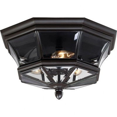 Newbury - 3 Light Flush Mount - 8 Inches high-Medici Bronze Finish Outdoor