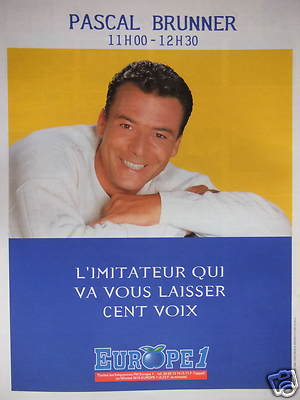 WERBUNG 1995 EUROPA 1 MIT DEM NACHAHMER PASCAL BRUNNER 11.00-12.30