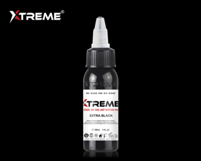 EXTRA BLACK Xtreme Ink Premium Bright Solid Color Tattoo Pigment Made in USA