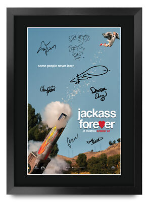 Jackass Forever Filmplakat Cast signiert gedruckt Autogramm A3 gerahmt Memorabilia