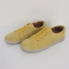 Vionic Jean Suede Slip On Casual Sneakers Womens 7 Yellow Elastic Lace Comfort