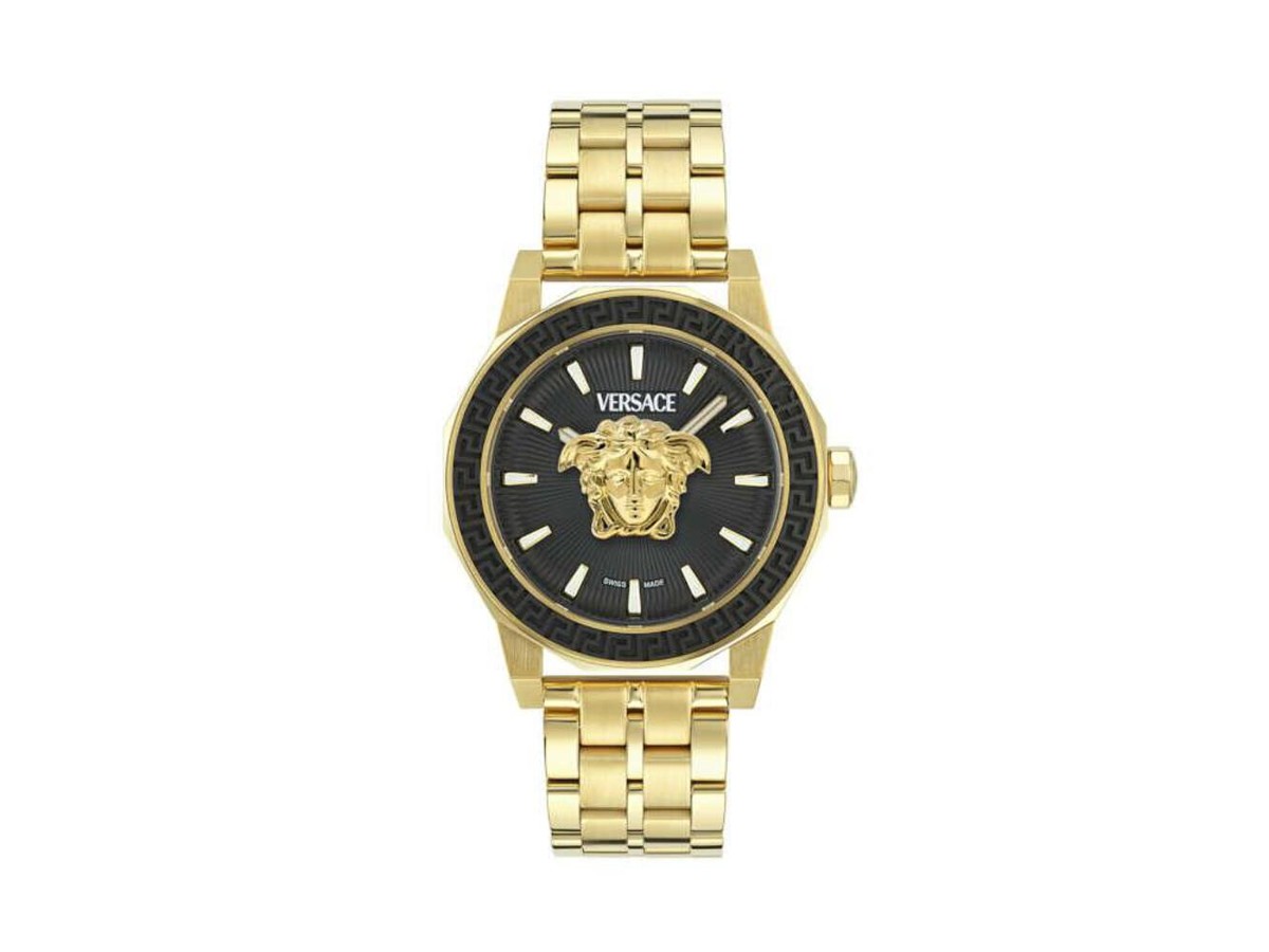Versace Medusa Black and Gold Watch Gianni Versace Black Leather Medusa Watch Gold-Tone 38mm main image 2