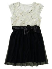 George Girl Black White Sequin Holiday Party Dress Special Occasion