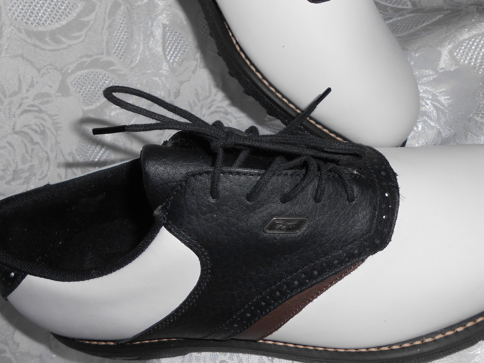 Mens Reebok Golf Shoes White/Black/Brown Size 9 Great Condition eBay