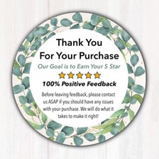 100 2 Stickers Thank You Purchase Ebay Seller Eucalyptus Shipping Labels Review