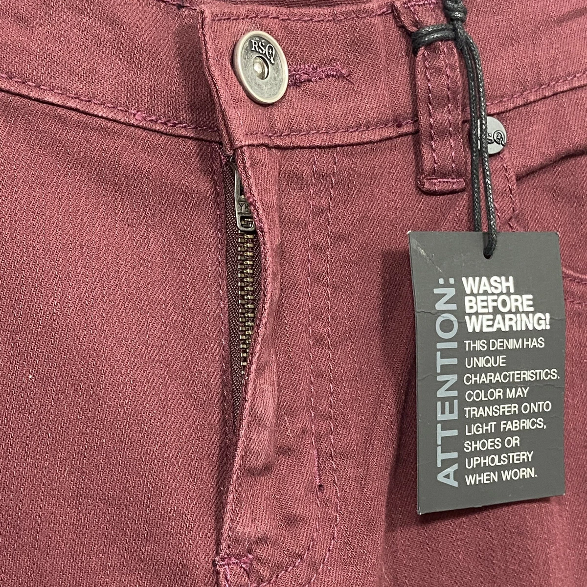 Tillys RSQ London Skinny Pants Jeans Boys Big Kids Size 18 Maroon