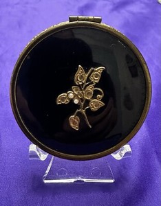 Vintage Enamel Mirrored Powder Compact