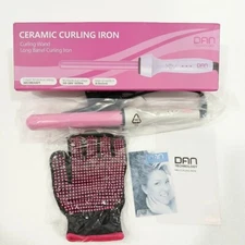 Dan Technology 430 °F Curling Wand 1 inch Dual Voltage Curling Iron Pink x White