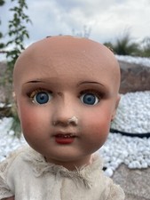 Poupée ancienne 19eme  Papier mâché  Plâtre terre de pipe  taille 64 cm Jouet